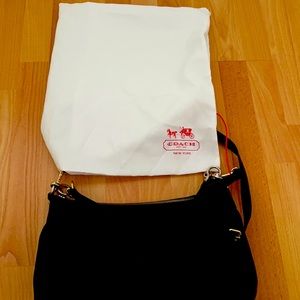 Black Coach Purse with handle and strap
